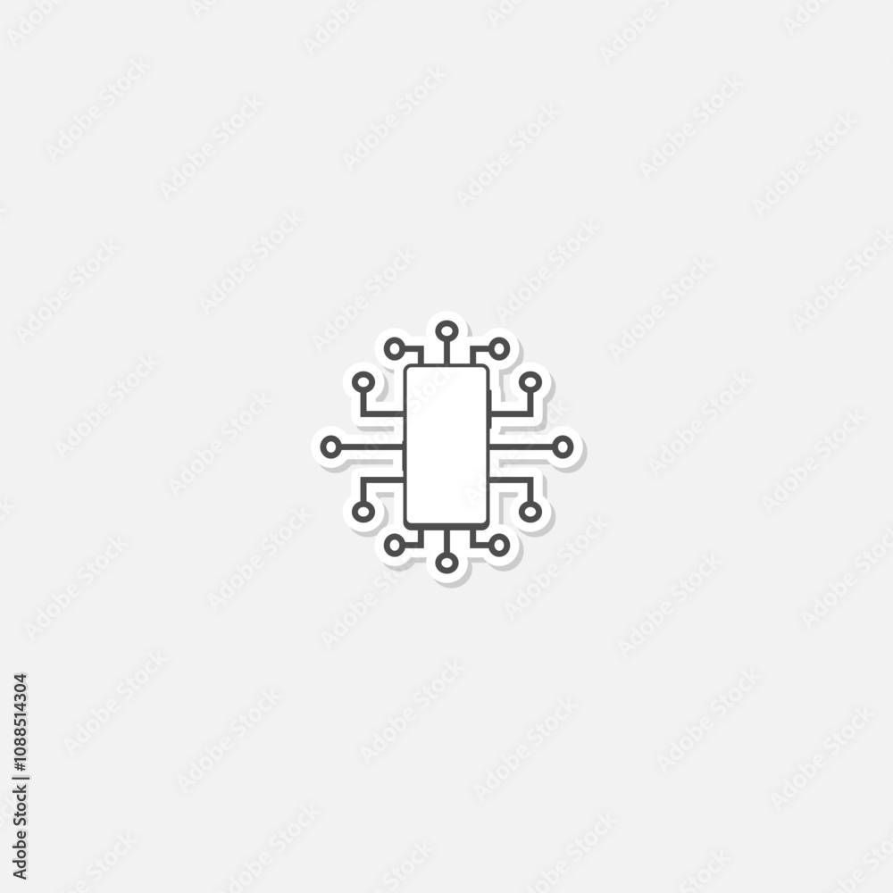 Obraz premium Digitization phone icon sticker isolated on gray background