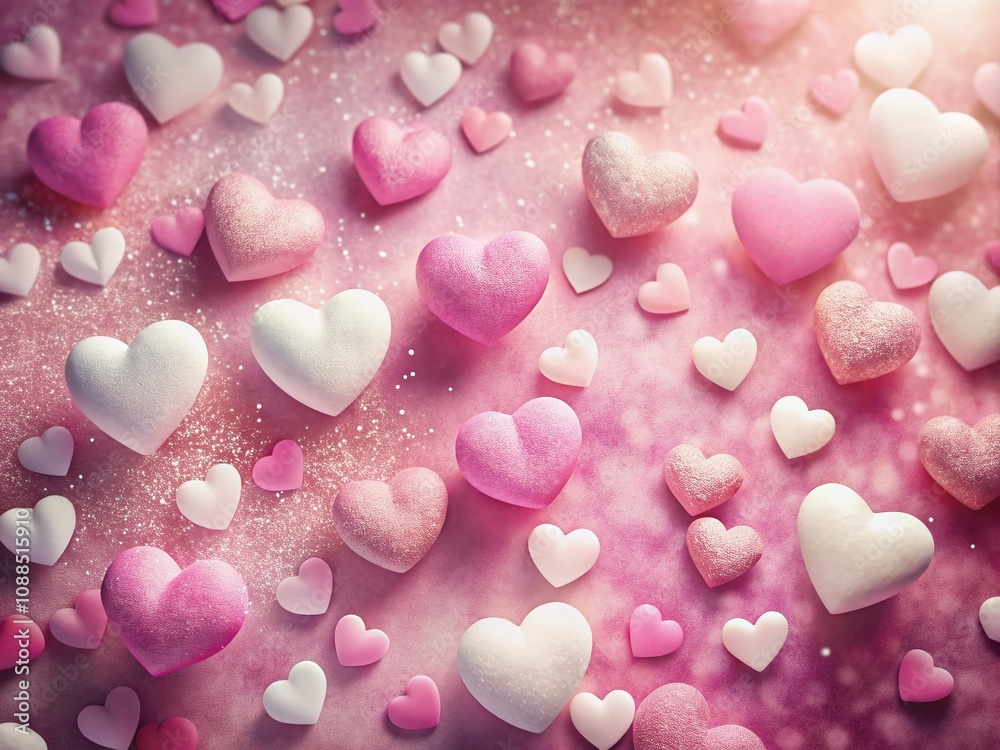 Charming Pink and White Hearts on a Soft Pink Textured Background Perfect for Romantic Themes and Celebrations, Evoking Love and Joy in a Whimsical Style for Your Design Needs Charming Pink and White Hearts on a Soft Pink Textured Background Perfect for Romantic Themes and Celebrations, Evoking Love and Joy in a Whimsical Style for Your Design Needs