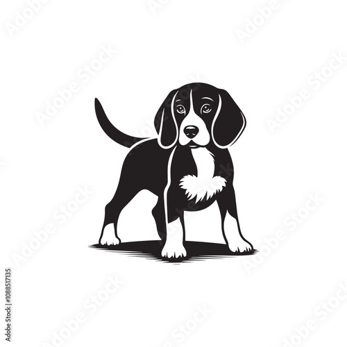 Silhouette of Beagle - Minimalist Beagle Vector - Illustration of Beagle.