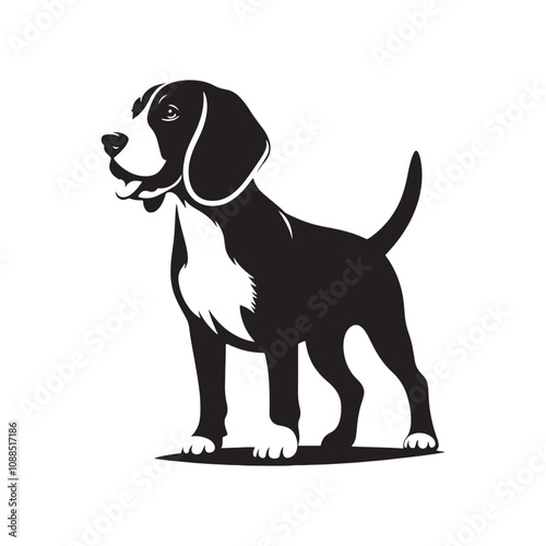 Silhouette of Beagle - Minimalist Beagle Vector - Illustration of Beagle.