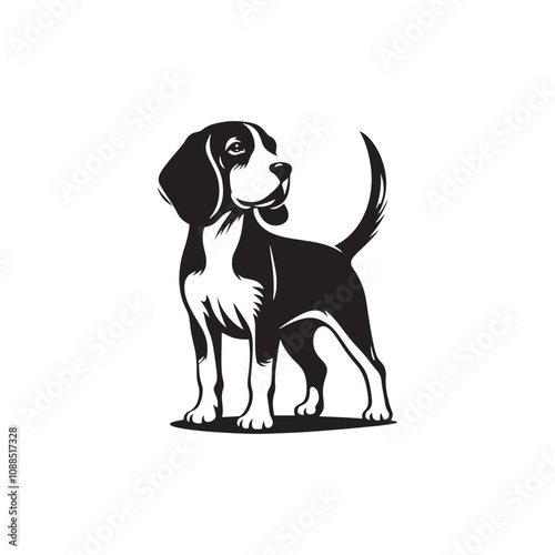 Silhouette of Beagle - Minimalist Beagle Vector - Illustration of Beagle.