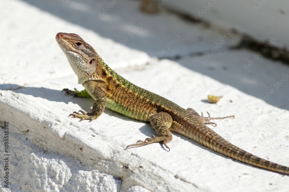 Lizard sunbathing on a wall outdoor nature daytime wildlife Lizard sunbathing on a wall outdoor nature daytime wildlife
