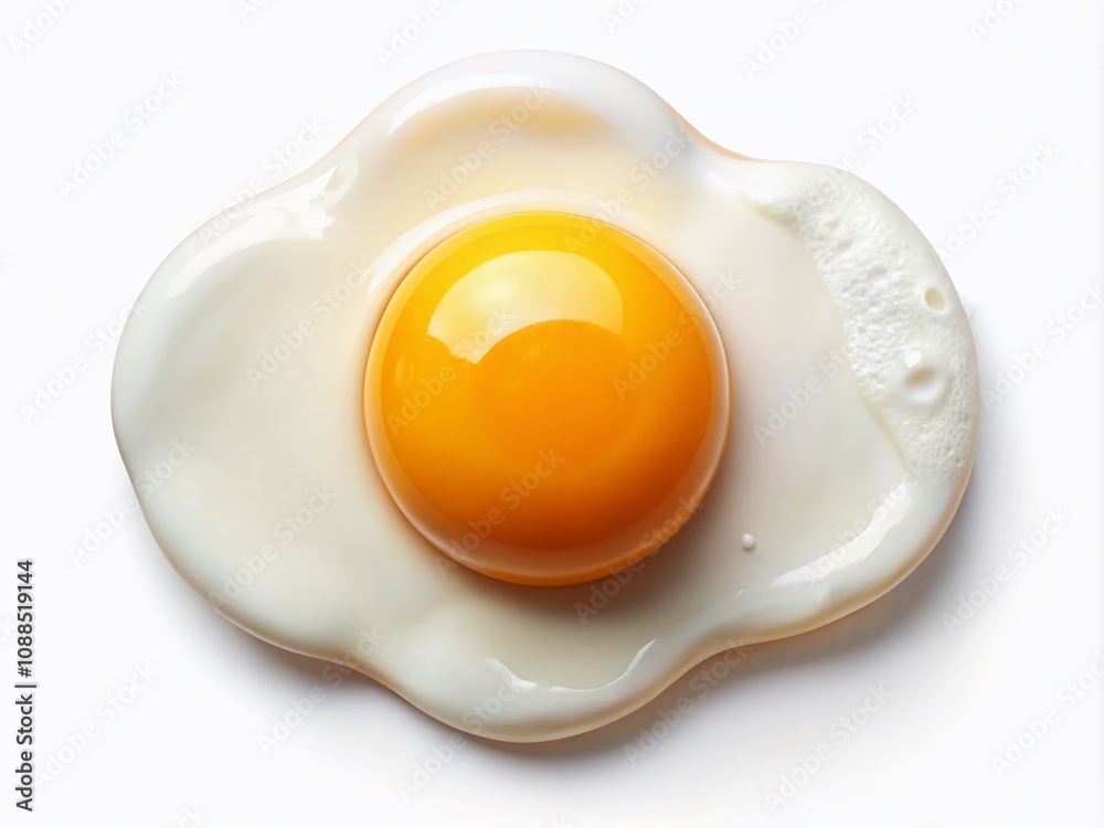 Conceptual Fried Egg Isolated on White Background - Flat Illustration for Culinary Art and Breakfast Themes Conceptual Fried Egg Isolated on White Background - Flat Illustration for Culinary Art and Breakfast Themes