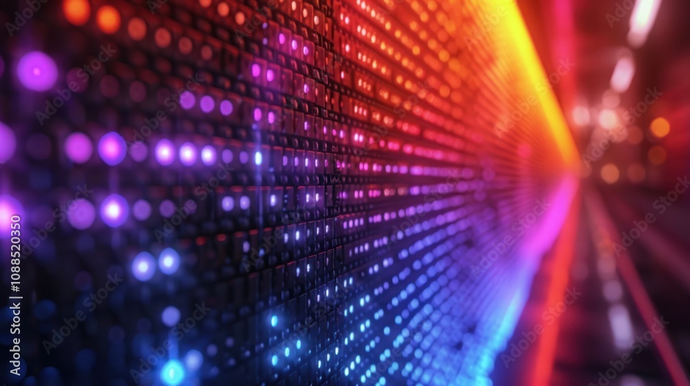 A futuristic rendering of quantum dots integrated into an LED display, showcasing the enhanced brightness and color accuracy nanotechnology brings to modern televisions and screens A futuristic rendering of quantum dots integrated into an LED display, showcasing the enhanced brightness and color accuracy nanotechnology brings to modern televisions and screens