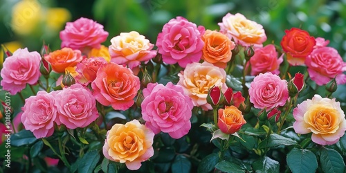 The mini roses featured in this image are known as Strawberry Princess, showcasing the beautiful blooms of these delightful Strawberry Princess roses in vibrant colors.