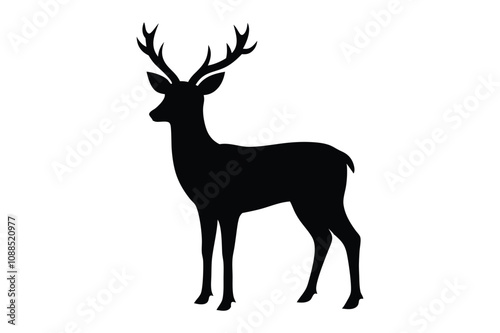 deer silhouette isolated on white