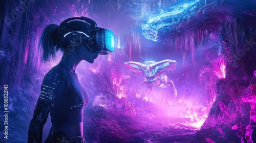 Virtual Reality Exploration: A Futuristic Cave Adventure