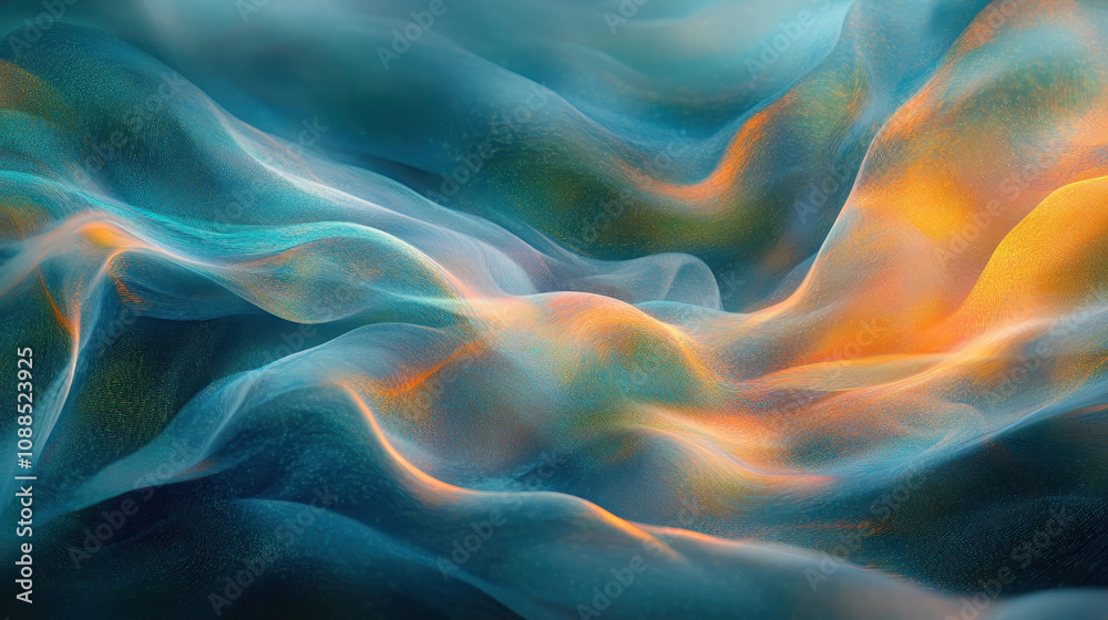 Fototapeta premium Abstract swirl of blue fire and smoke, a dynamic backdrop with flowing energy and smooth curves