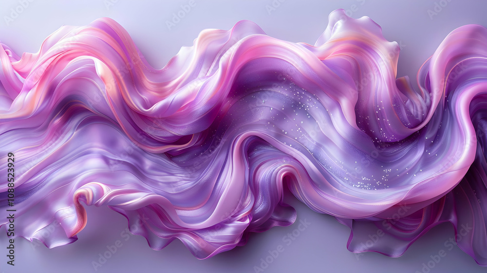 Abstract Purple and Pink 3D Fluid Background