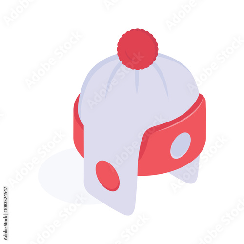 Red knitted hat to keep warm in cold weather