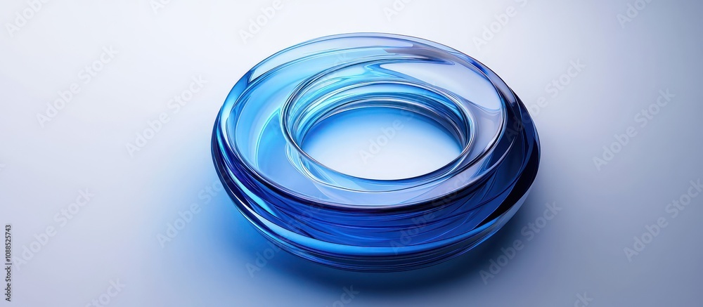 Blue layered button in synthetic material depicted in 3D. Blue layered button in synthetic material depicted in 3D.