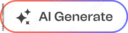 AI generate button with stroke line for any artificial intelligence generation online website, app or web tools UI icon