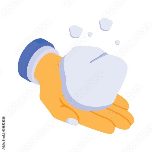 A snowball being held in a hand, ready to throw