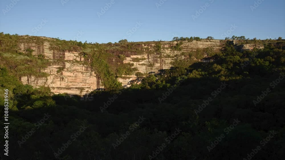 Time lapse of sunset light and shadows over the Time lapse of sunset light and shadows over the