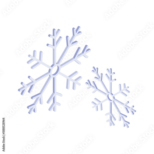 Get this amazing isometric icon of snowflakes