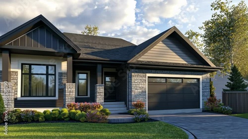 Modern Ranch House Architectural Design: Exterior Rendering