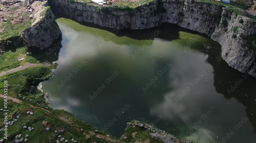Shot of a maintain with water falling Shot of a maintain with water falling