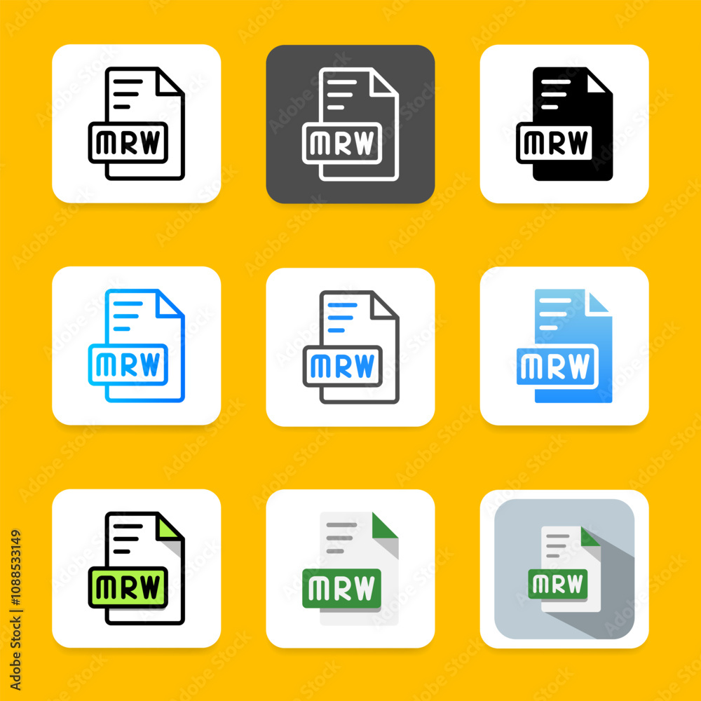 Set mrw of document icons that supports all popular file types Set mrw of document icons that supports all popular file types