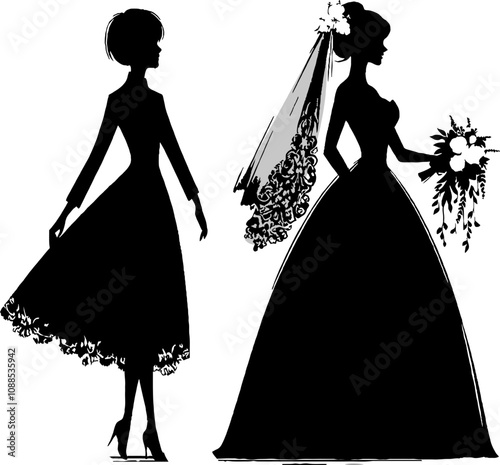 black silhouette of  lgbt wedding ceremony