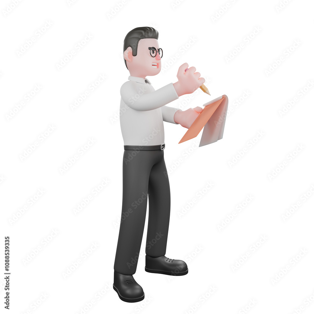 3D Animated Cartoon Producer. A male producer stands facing right while holding a loudspeaker with a broad smile. Studio Style 3D Animated Cartoon Producer. A male producer stands facing right while holding a loudspeaker with a broad smile. Studio Style