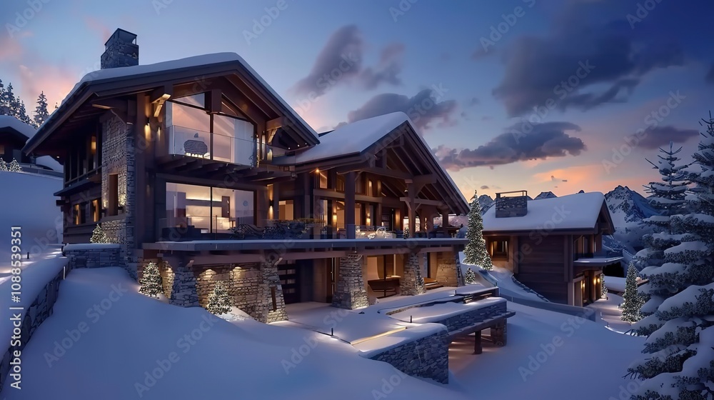 3d_rendering_of_modern_cozy_house_in_chalet_style 3d_rendering_of_modern_cozy_house_in_chalet_style