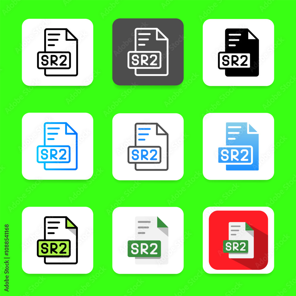 Set sr2 file document icons in outline style Set sr2 file document icons in outline style