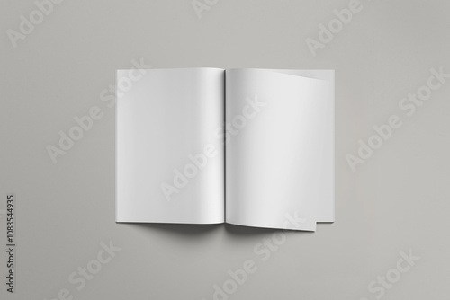 Realistic Magazine Mockups on white 3D rendering
