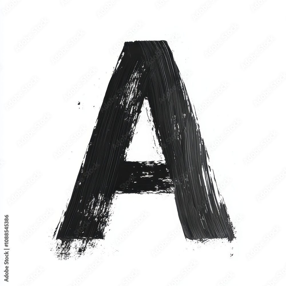 Fototapeta premium A bold, textured black letter 