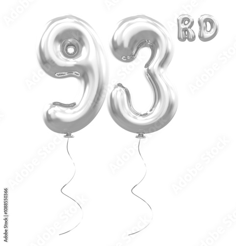 93rd Anniversary Balloon Silver Number photo