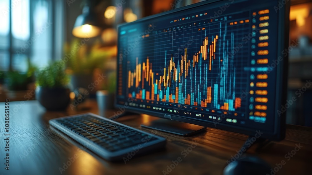 Financial analyst reviewing business metrics, using data visualization tools to analyze performance and make decisions Financial analyst reviewing business metrics, using data visualization tools to analyze performance and make decisions