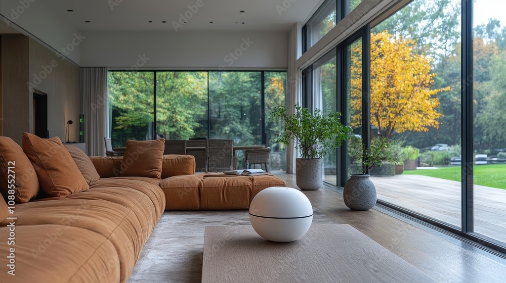 Fototapeta premium Advanced smart home technology with remote control features, home automation, and IoT integration