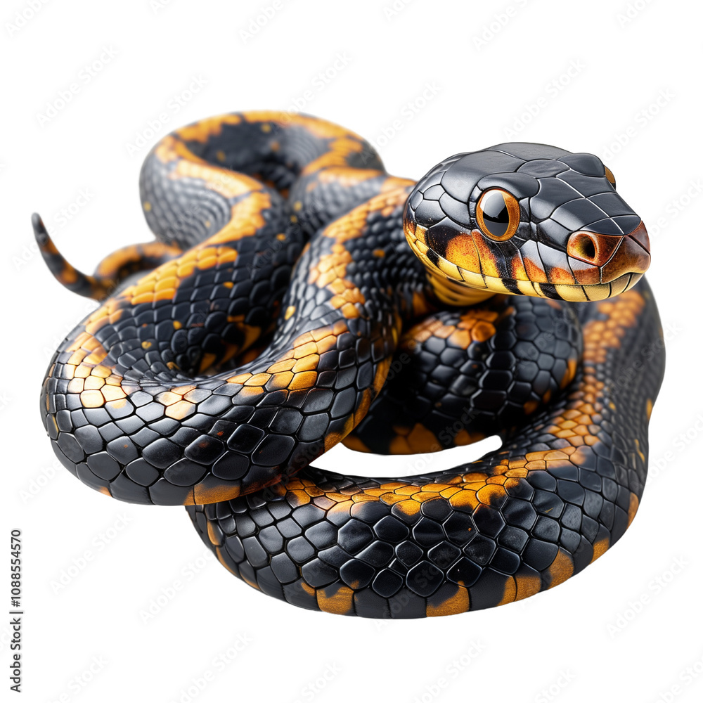Fototapeta premium Snake isolated on transparent background. Symbol 2025 year. Generated ai
