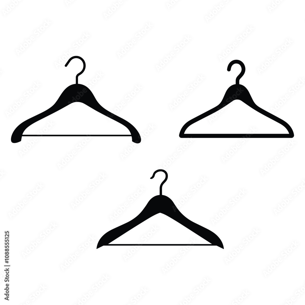 Set of Minimalist Hanger Illustrations in Monochrome Set of Minimalist Hanger Illustrations in Monochrome