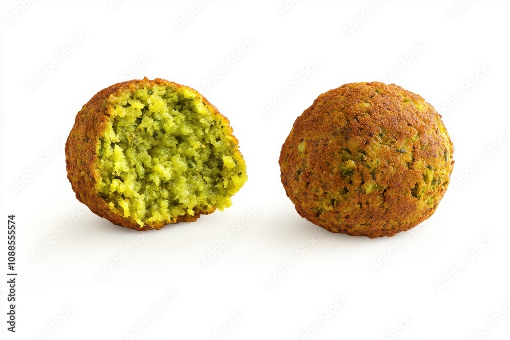 Golden brown falafel balls with a crispy exterior and green, fluffy interior, perfect for a healthy snack. Golden brown falafel balls with a crispy exterior and green, fluffy interior, perfect for a healthy snack.
