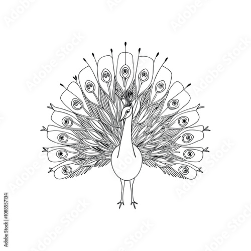 Elegant Peacock Vector Illustration Design.