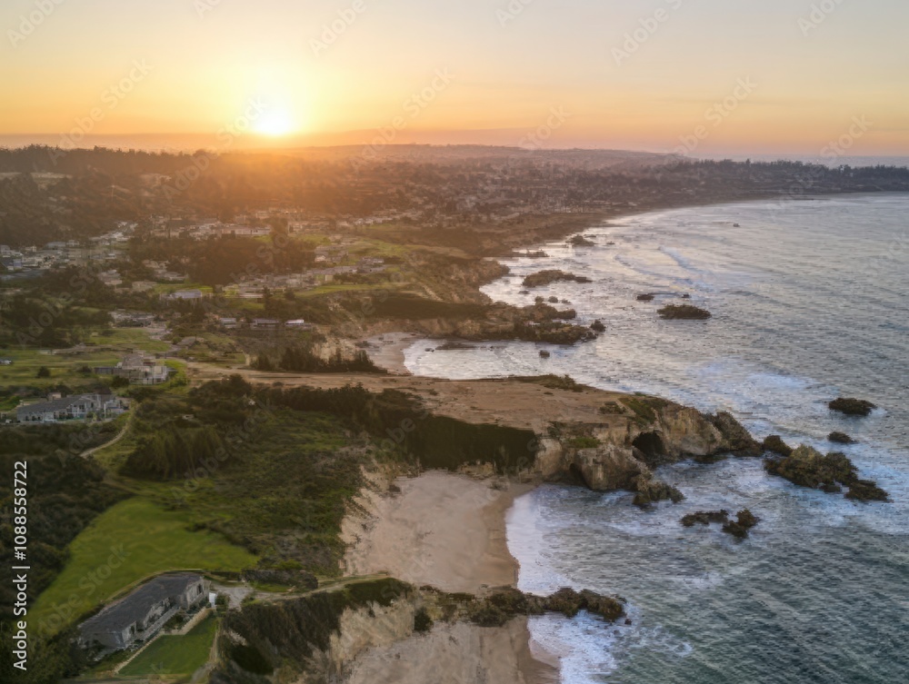 Obraz premium Coastal Sunset Overlook