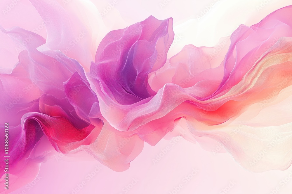 Fototapeta premium Flowing pink abstract fabric pattern