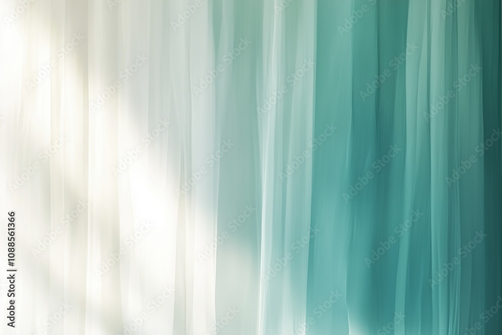Fototapeta premium Soft teal and white gradient background with vertical blurred lines