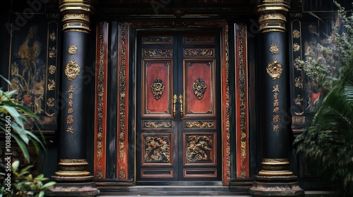 Pintu Selamat Datang Mat Terisolasi pada Latar Belakang Putih Ditempatkan  photo