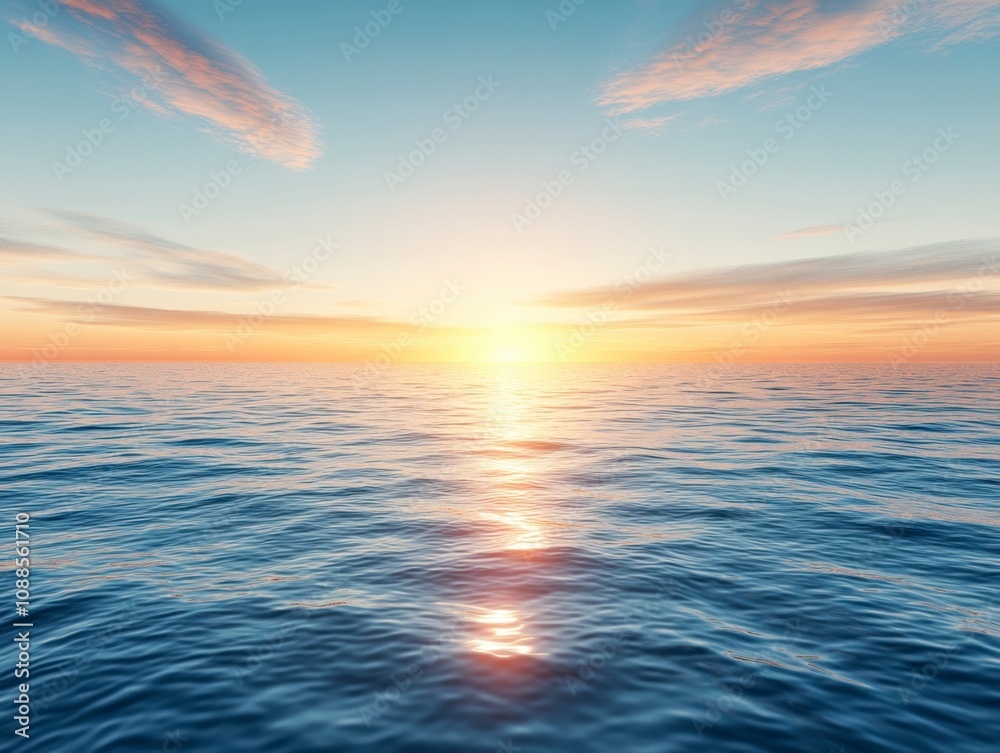 Obraz premium Serene Sunset Over the Ocean