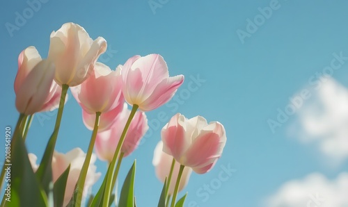 group of pink & white flowers, Generative AI 