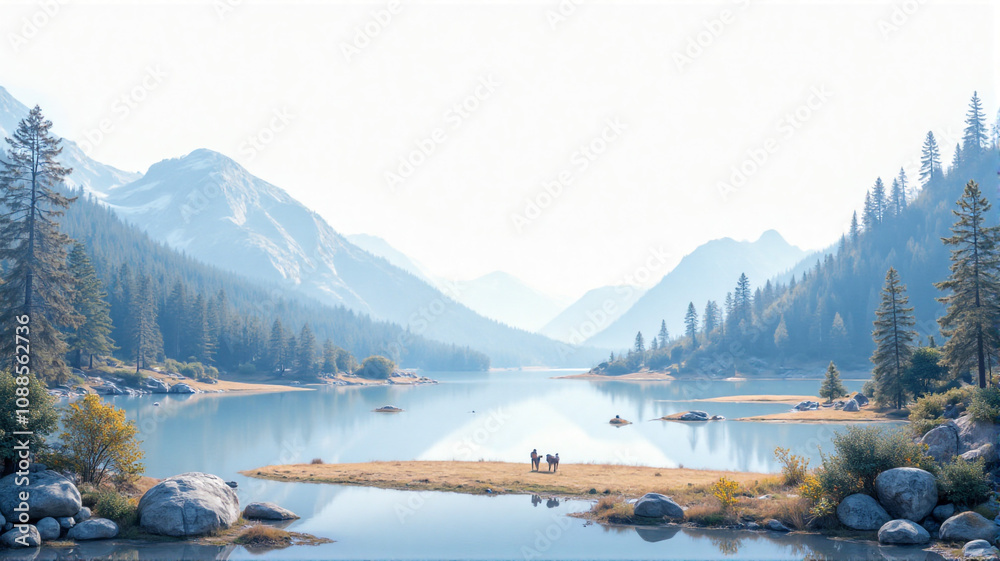Obraz premium lake in winter