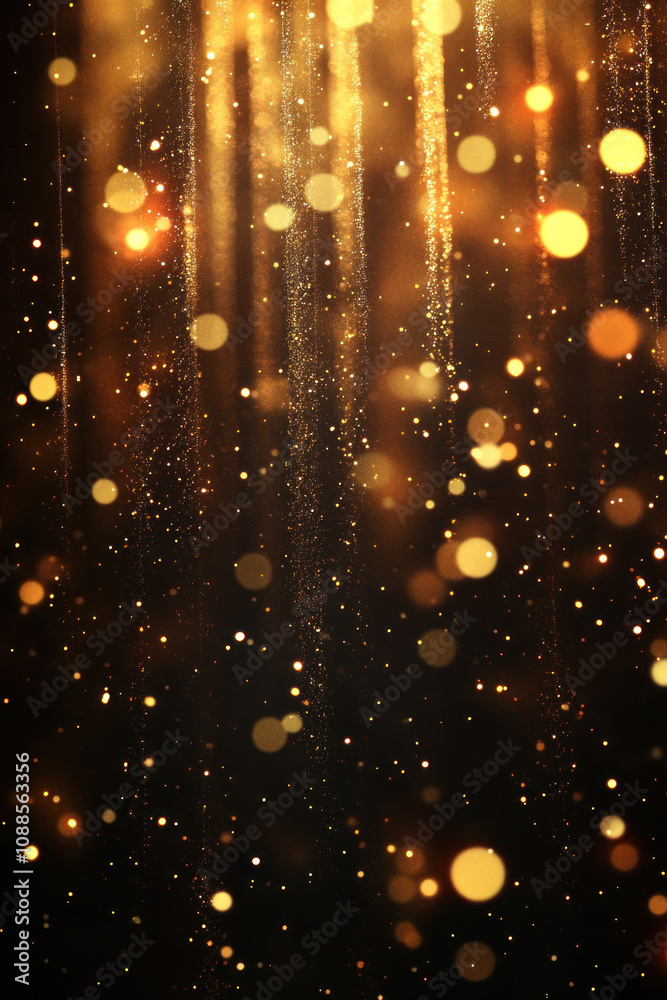 Gold glitter background with sparkling lights and ornaments. A festive and elegant setting perfect for celebrations and special occasions. Gold glitter background with sparkling lights and ornaments. A festive and elegant setting perfect for celebrations and special occasions.