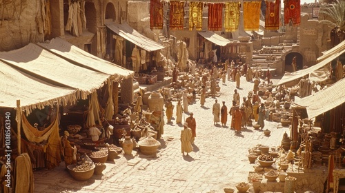 Bustling Mesopotamian Marketplace: A Glimpse into the Vibrant Trade of Ancient Times