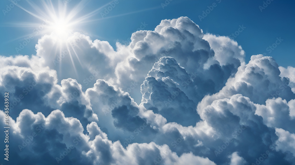 Naklejka premium blue sky with clouds
