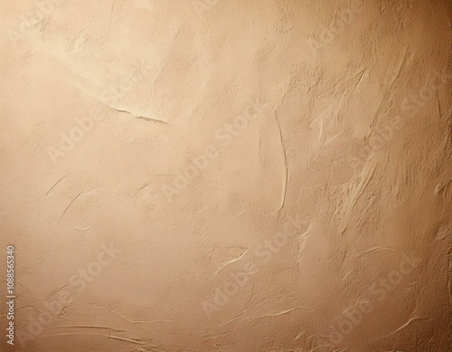 Softly blurred image of smooth plaster wall featuring light beige tones, creating a serene and delicate texture, ideal for neutral designs and backgrounds, evoking simplicity, warmth, and modern minim photo