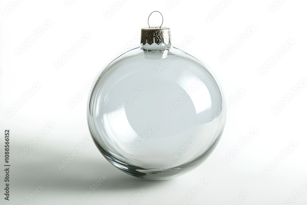 Glass Christmas ornament with a silver ball. Glass Christmas ornament with a silver ball.