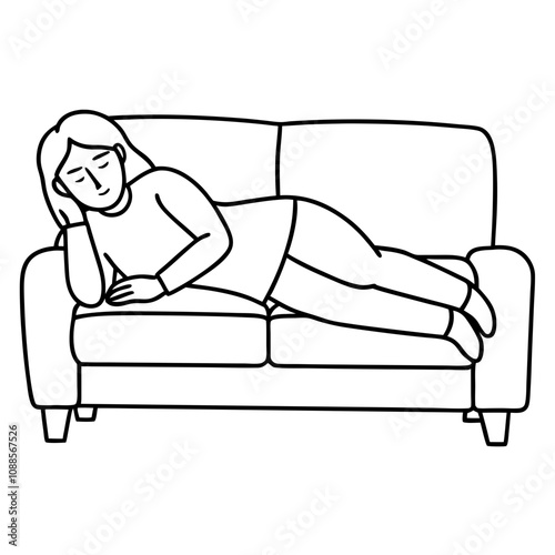 woman sleeping on sofa at home