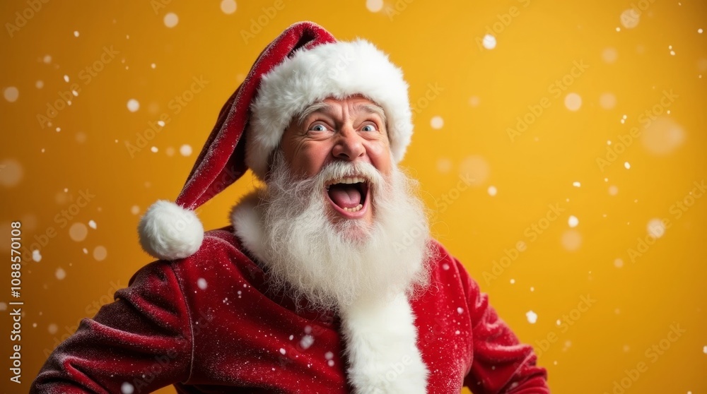 Surprised Santa in a Golden Glow Surprised Santa in a Golden Glow