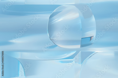 Surreal Floating Transparent Spheres in Tranquil Serene Sky Landscape
